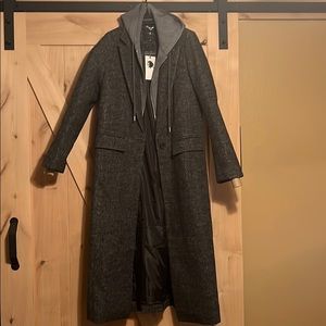 7 For All Mankind- Grey ankle-length trench coat